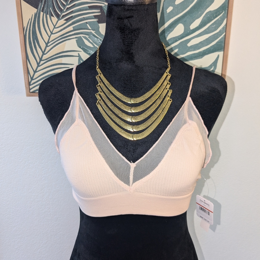 Free People Charlee Bralette Peach XS NWT